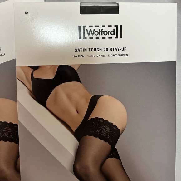 NWT Wolford Satin Touch 20 Stay-Up Stockings - Picture 2 of 5